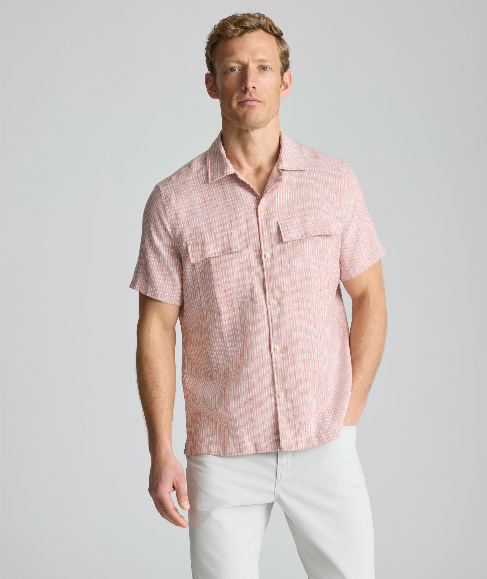 Wrinkle-Resistant Linen Short-Sleeve Finnegan Shirt